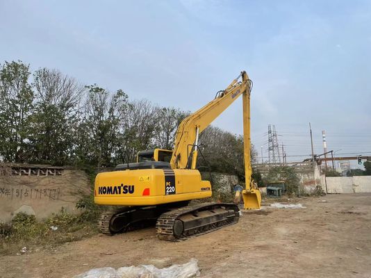 Origine giapponese Usato Komatsu Escavatore PC220-7 Crawler Con 18 metri di braccio lungo