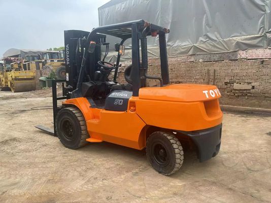 5 tonnellate 7FD50 Toyota Used Forklift Original Giappone Riduzione del rumore per magazzino