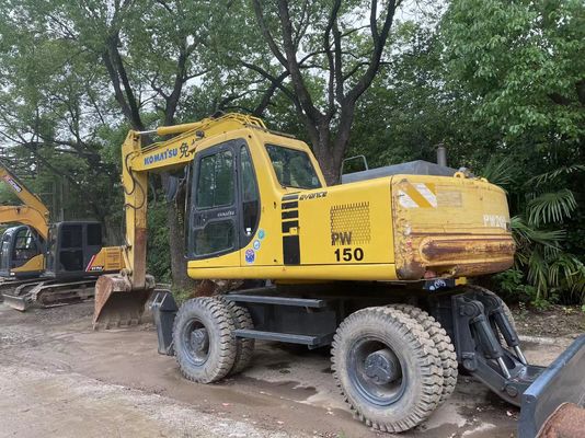 Compatto Giappone Usato Komatsu Escavatore PC150W-6 Usato Escavatore a ruote