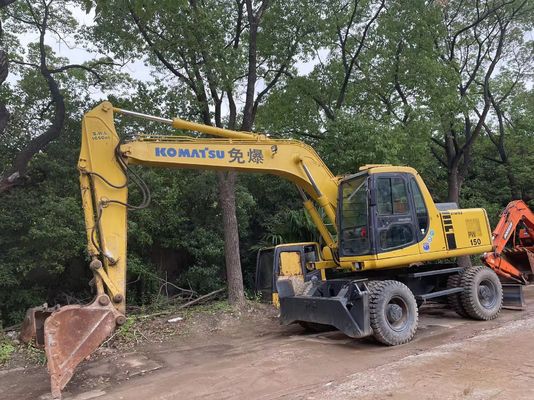 Compatto Giappone Usato Komatsu Escavatore PC150W-6 Usato Escavatore a ruote