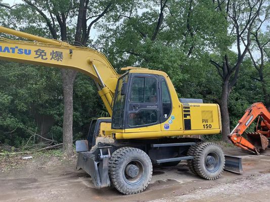 Compatto Giappone Usato Komatsu Escavatore PC150W-6 Usato Escavatore a ruote