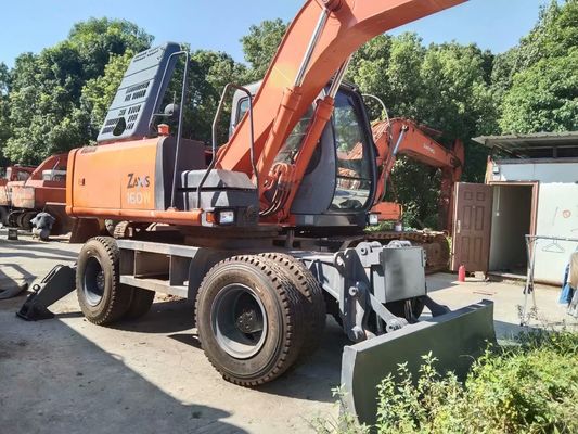 Colore originale Usato Hitachi ZX160W Escavatore a ruote In buone condizioni