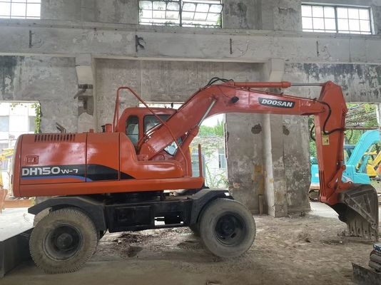 Controllo intelligente Escavatore usato DH150W-7 Escavatore a ruote Doosan 2012 Anno