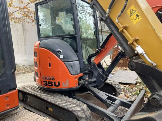 Originale giapponese mini escavatore usato Hitachi ZX35U-5N in ottime condizioni/mini escavatore giapponese usato con braccio oscillante e motore EPA